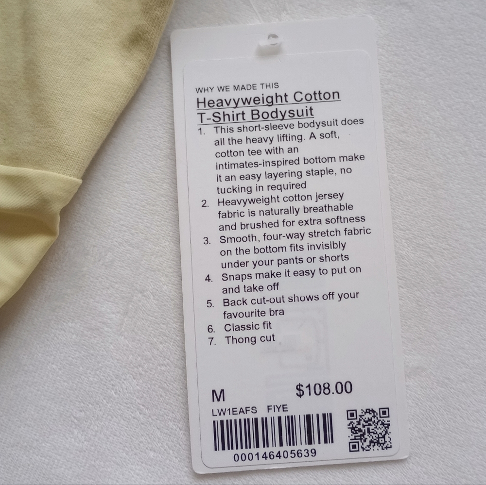 Lululemon▪️Heavyweight Cotton T-Shirt Bodysuit - Picture 9 of 9